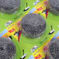 Scrubber Scourer Edelstahl Metall Home Küche Kundenspezifisches Logo Graue Farbe Draht Funktion Gewicht Stahlwolle